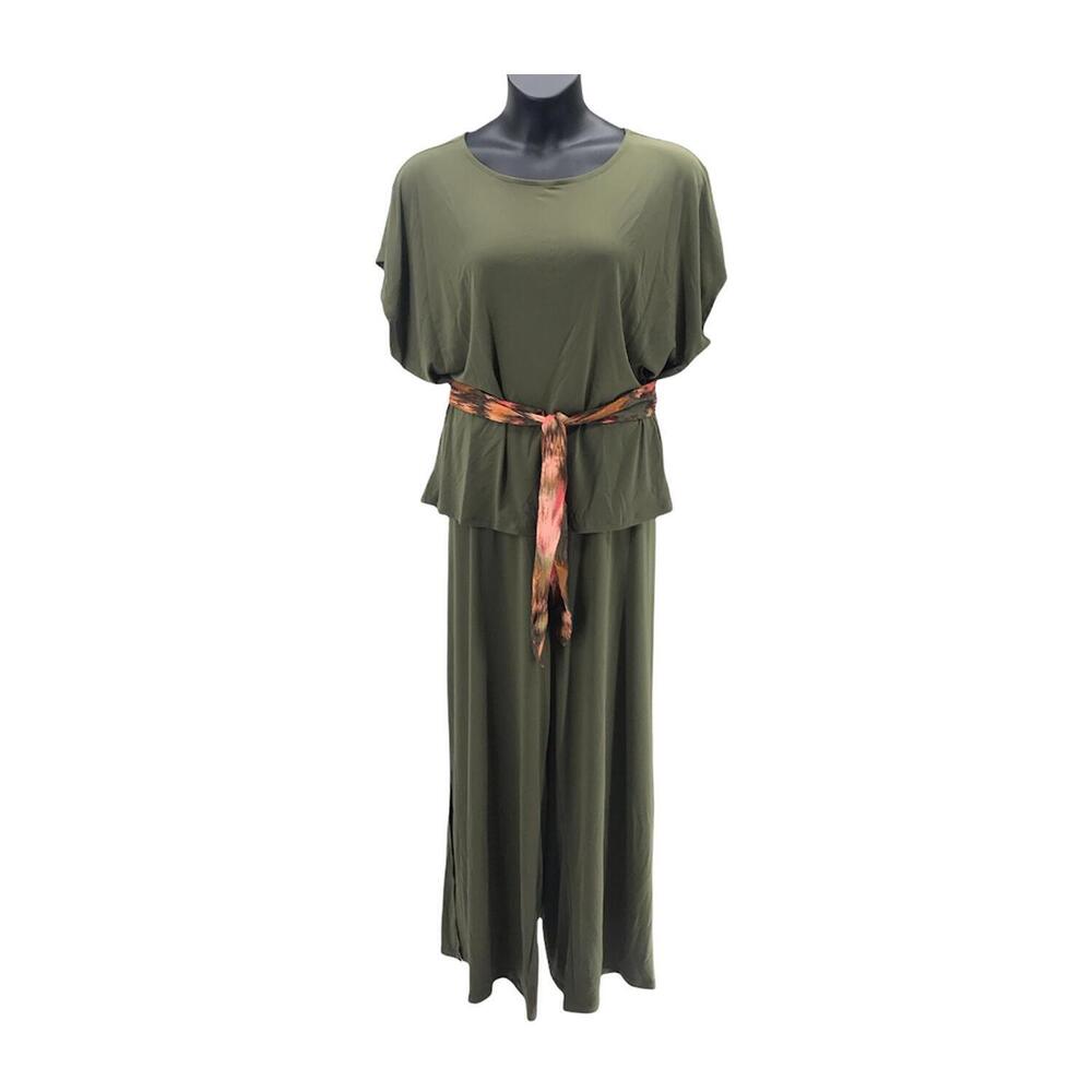 G by Giuliana Top, Bottom and Scarf Belt Olive Night - Set of 3 - Regular